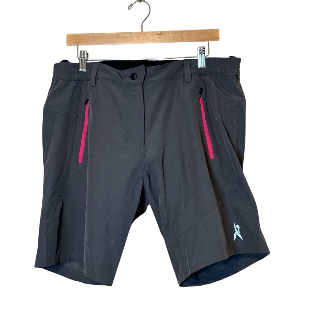 Priessei Women's Bike Cycling Shorts‎ Size XL Gray Pink Padded Athletic Sports